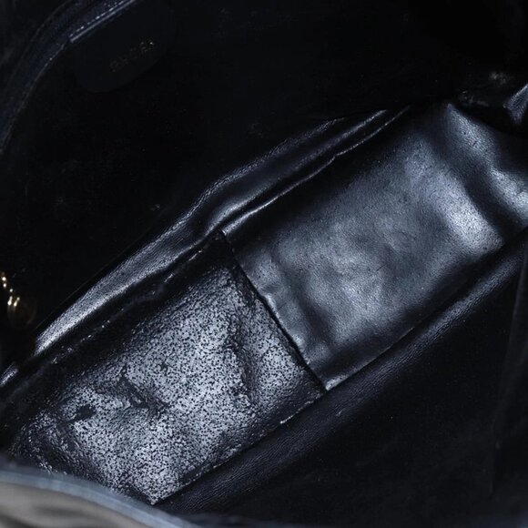 GUCCI Bamboo Shoulder Bag Leather 2way Black Gold - Picture 6 of 16